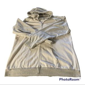 Old Navy XXXL Tall Zip Up Hoodie White/Grey XXXLT